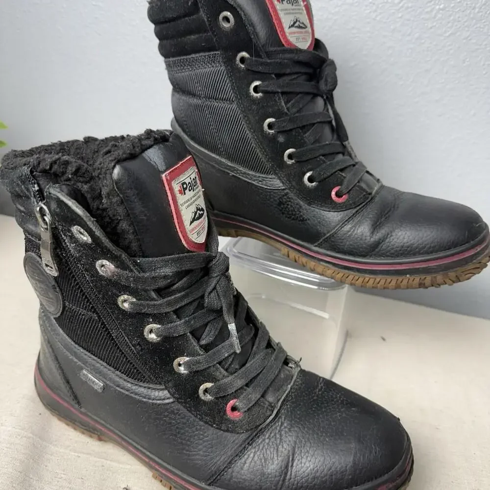 Mens Pajar Canada Zip Black Waterproof Winter‎ Boots Sz 9
